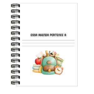 Agenda Escolar Permanente A5 e 148mm - Arquivo Digital