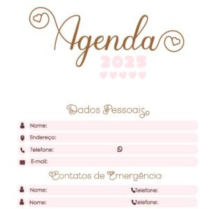 Kit Deus Cuida de Mim, Agenda 2025, Caderno  - Arquivo Digital
